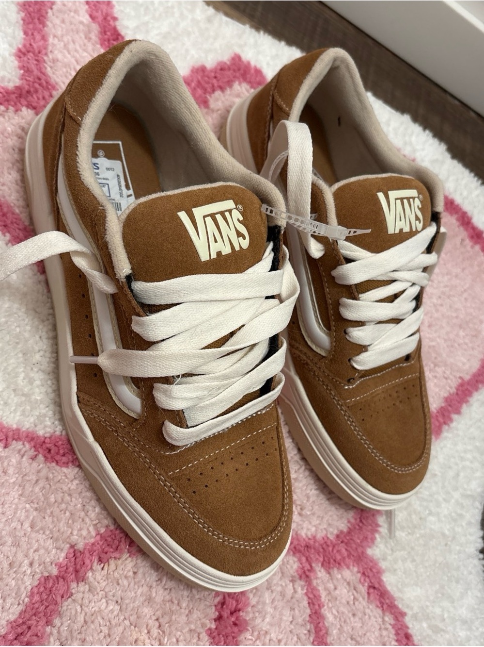 Vans Brown Suede Low-Top Sneakers with White Accents